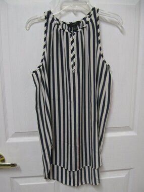 J. Crew 100% Silk Tank Top Black Stripe Size 00